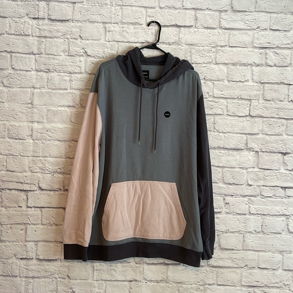 RVCA Other - RVCA Men's Hooded Sweatshirt colorblock blue/light pinkish Size XXL